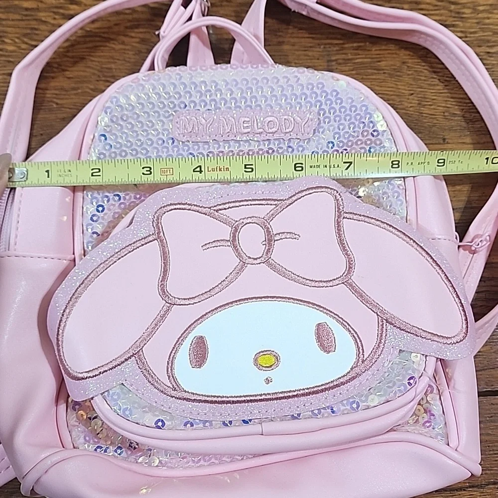 Sanrio My Melody Pink Mini Back Pack Pink Sequins Faux Leather NWOT